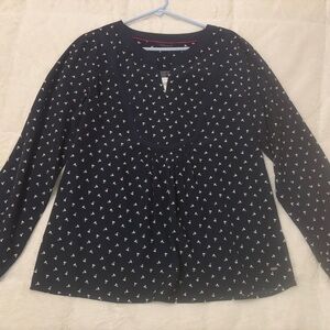 Tommy Hilfiger Black Blouse with Relaxed Style and Long Sleeves